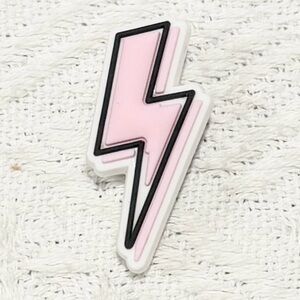 5/$15 MUST BUNDLE CROCS Pink and Black Lightning Bolt Charm